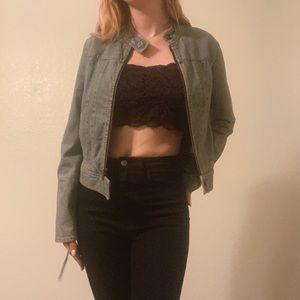 🌲Vintage Denim Biker Jacket🌲